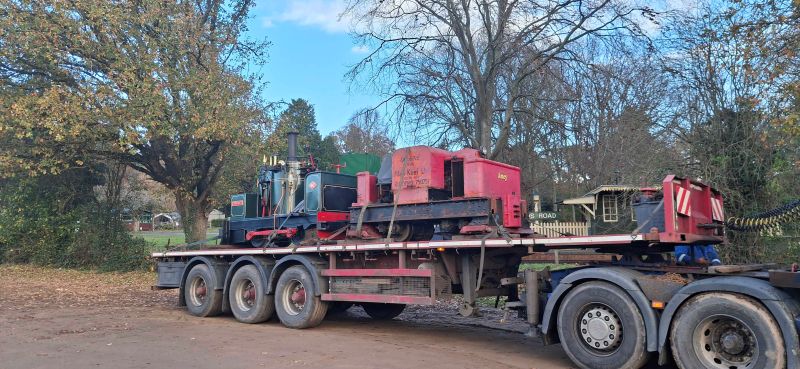 Amey being loaded onto a truck.